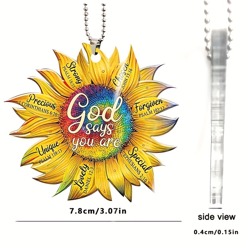 1pc Sunflower Car Rearview Mirror Pendant: A Perfect Gift for the Car Lover in Your Life!