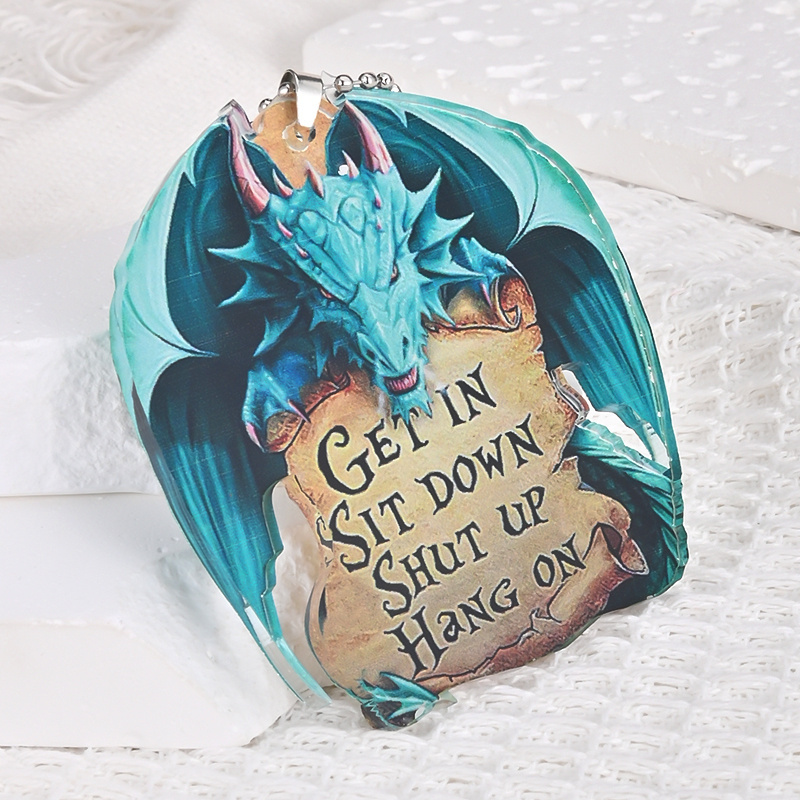 Add a Magical Touch to Your Car with this Blue Double-wing Dragon Car Hanging Ornament!
