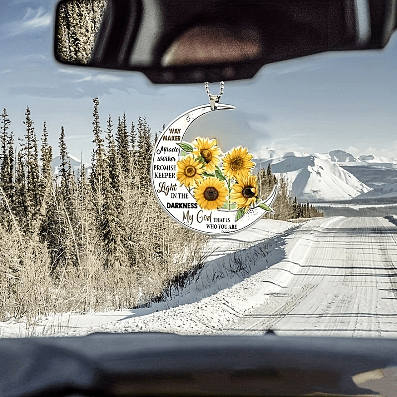 1pc Sunflower Acrylic Car Pendant: Creative Gifts for Interior Backpack Accessories, Holiday & Birthday Parties!