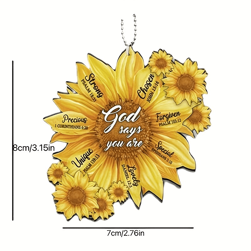 1pc Sunflower Ornament Acrylic Car Ornament Backpack Accessory Holiday Home Decoration