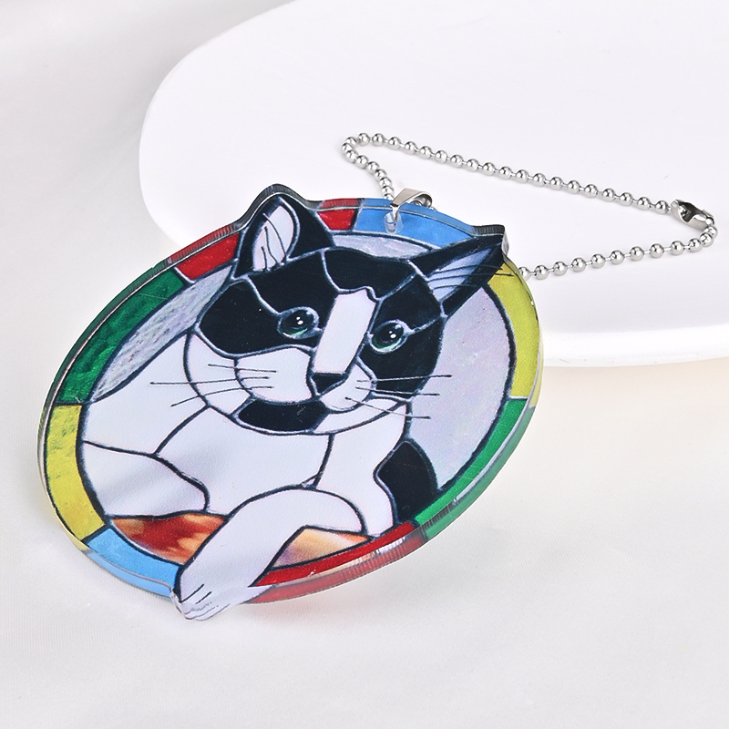 Black And White Cat Decorative Pendants, Car Accessories, Interior Rearview Mirror Pendants, Home Decoration Pendants, Car Keys And Bag Pendants