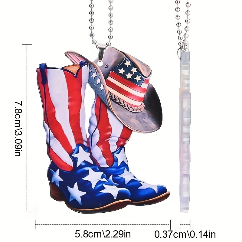 American Flag Hat Boots Pendant