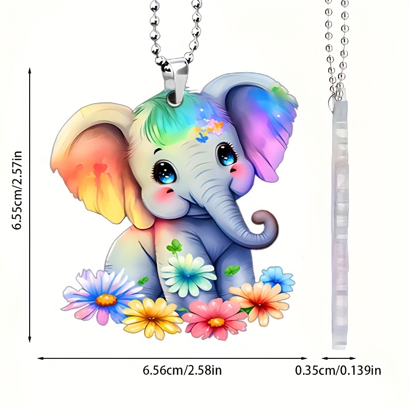 Rainbow Elephant Pendant
