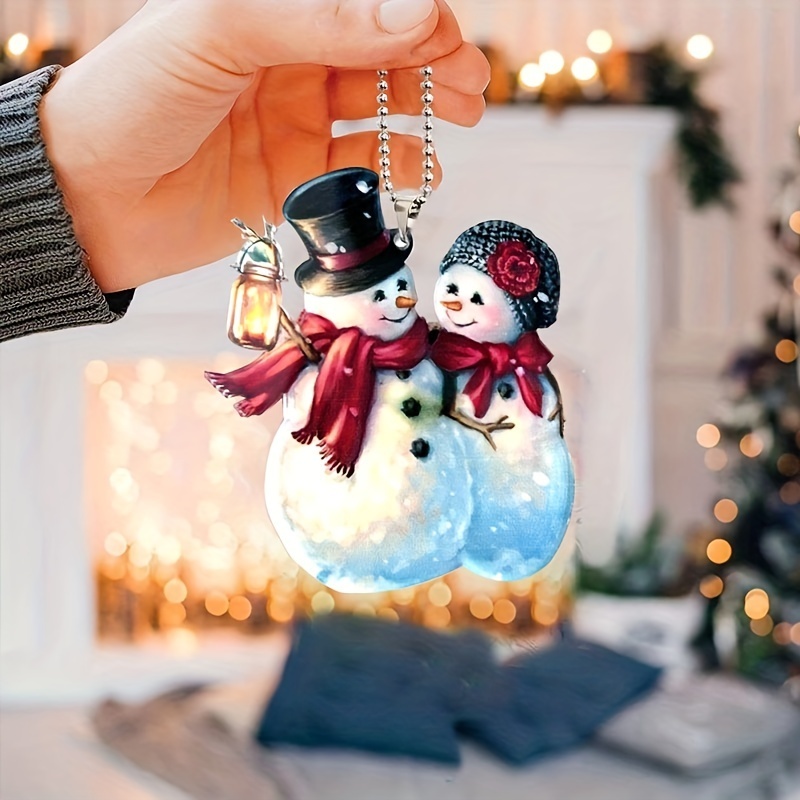 Christmas Snowman Couple Pendant