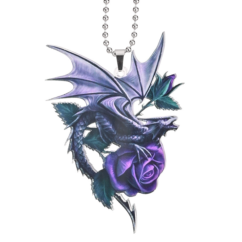 Add a Magical Touch to Your Car with a Purple Flying Dragon Car Pendant!