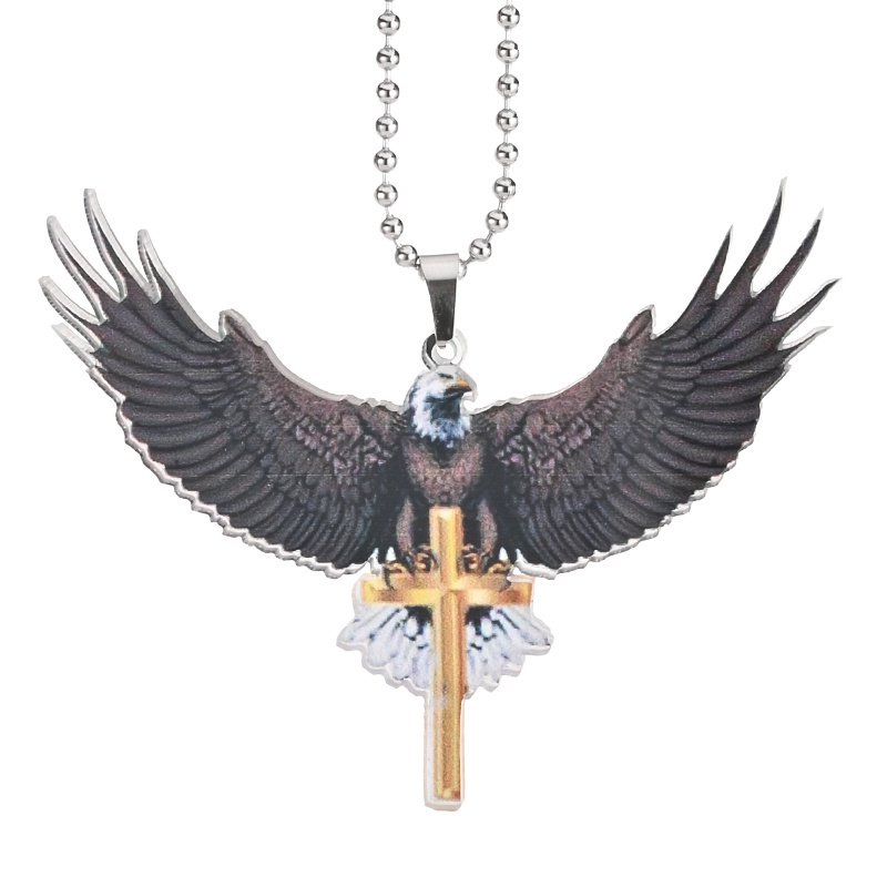 American Eagle Car Pendant - Christian Cross Interior Rearview Mirror Decoration for Your Car and Home!