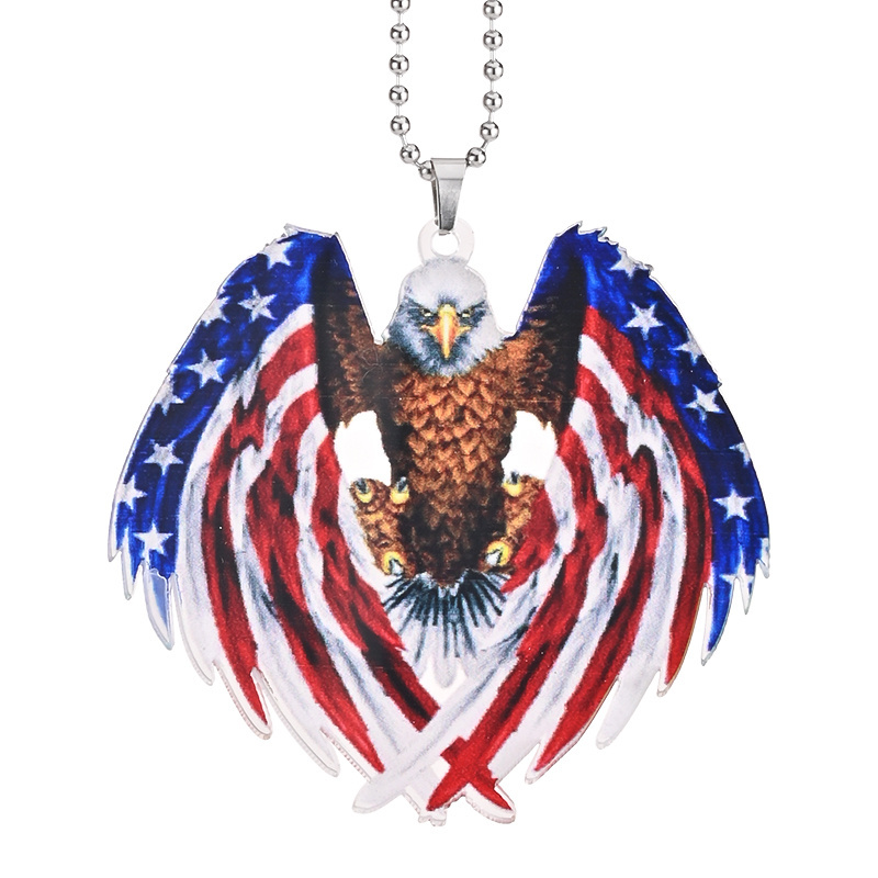 Show Your Patriotism with This Car Rear View Mirror Hanging American Flag Eagle Pendant!
