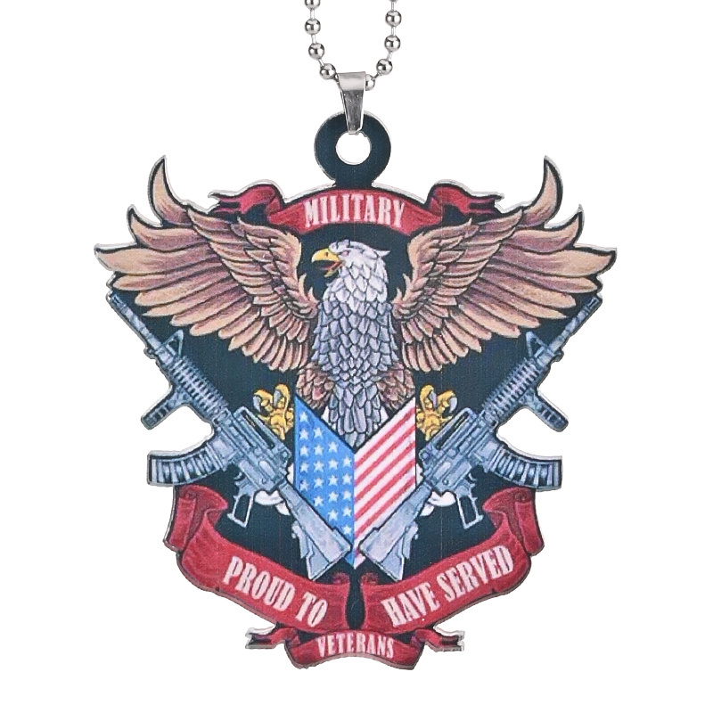 Unique Military Eagle Pendant - Perfect for Car Interior Rearview Mirror, Home Wall Decor, Car Key Chain & Bag Decoration!
