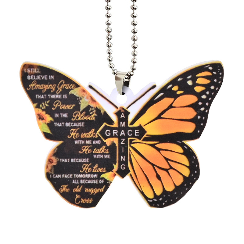 Add a Creative Touch to Your Car with this Colorful Butterfly Rearview Mirror Ornament!