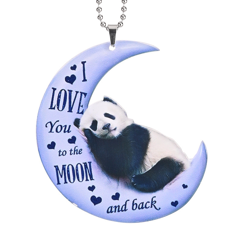 Panda Moon Car Hanging Decoration - Add Charm to Your Rear View Mirror & Windows!