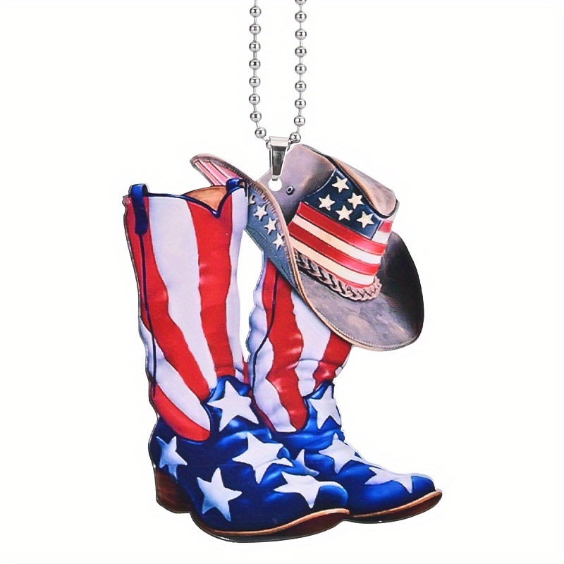 American Flag Hat Boots Pendant