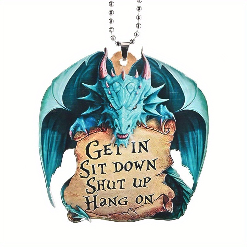 Add a Magical Touch to Your Car with this Blue Double-wing Dragon Car Hanging Ornament!