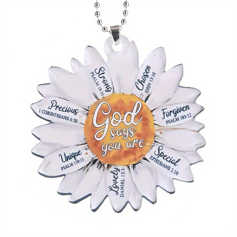 Unique White Daisy Pendant: A Perfect Gift for Your Friends & Car Interior Decor!