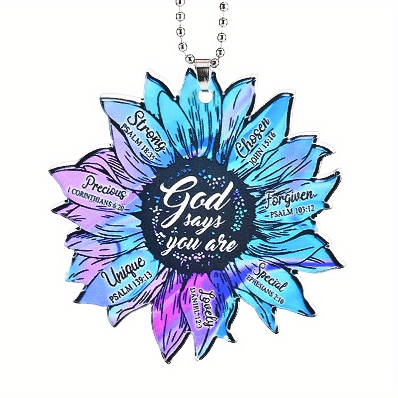 Unique Blue-Purple Daisy Pendant - Perfect Gift for Your Car, Bag, and Friends!
