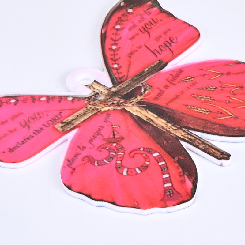 Christian Lucky Red Butterfly Car Rearview Mirror Decoration - An Attractive & Unique Car Pendant Keychain!