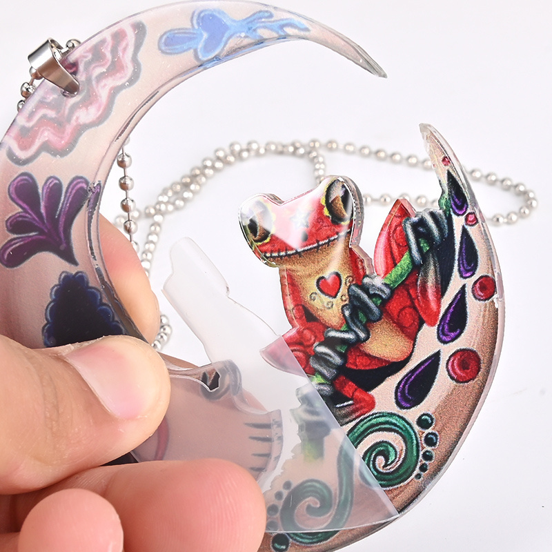 Frog Moon Tattoo Car Charm - A Unique Animal Keychain Accessory Gift!