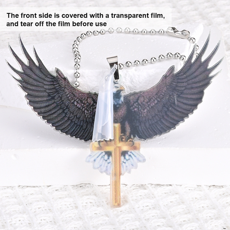 American Eagle Car Pendant - Christian Cross Interior Rearview Mirror Decoration for Your Car and Home!