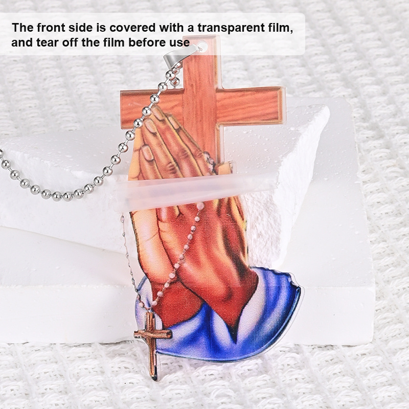 Unique Christian Cross Car Interior Rearview Mirror Pendant - Perfect for Home Wall Decoration & Car Keychain Accessories!