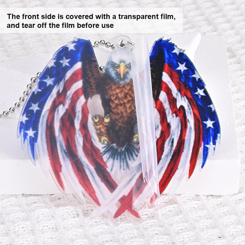 Show Your Patriotism with This Car Rear View Mirror Hanging American Flag Eagle Pendant!