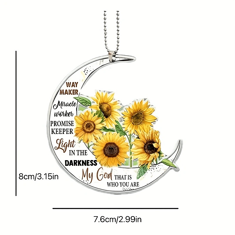 1pc Sunflower Acrylic Car Pendant: Creative Gifts for Interior Backpack Accessories, Holiday & Birthday Parties!