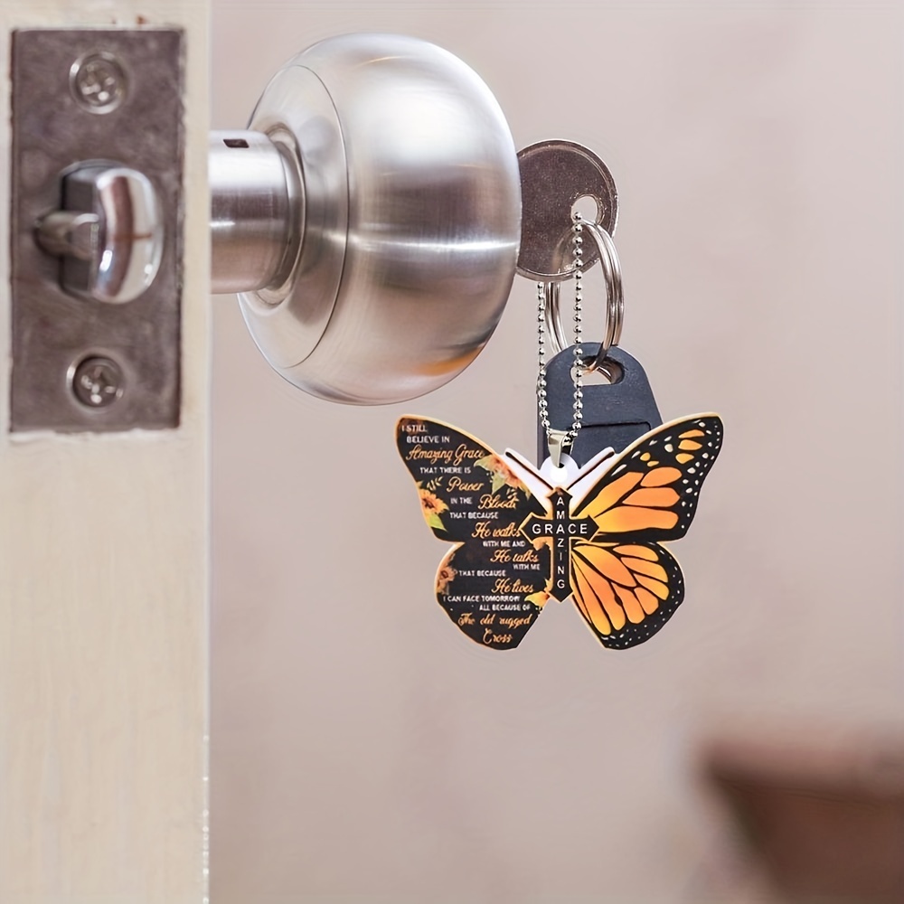 Add a Creative Touch to Your Car with this Colorful Butterfly Rearview Mirror Ornament!