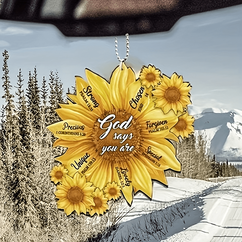 1pc Sunflower Ornament Acrylic Car Ornament Backpack Accessory Holiday Home Decoration