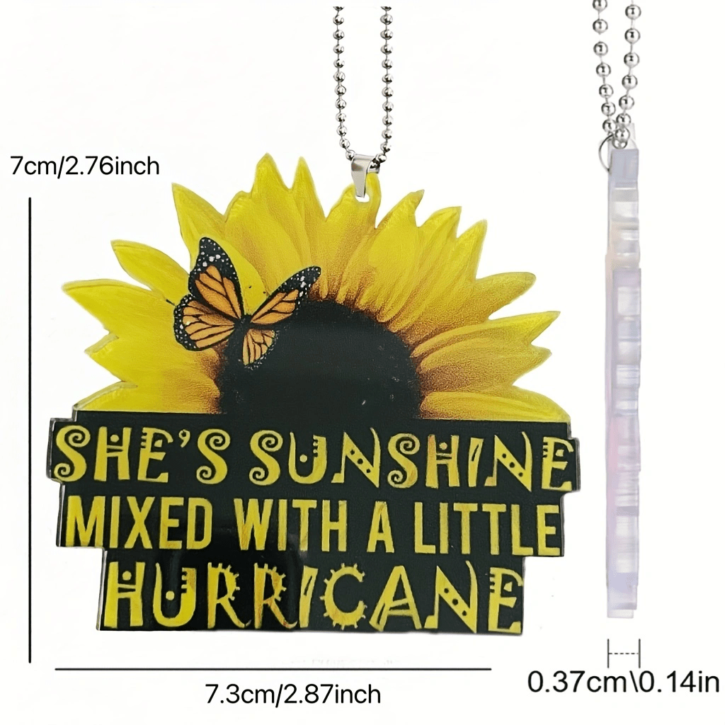 Sunflower Butterfly Letter Pendant