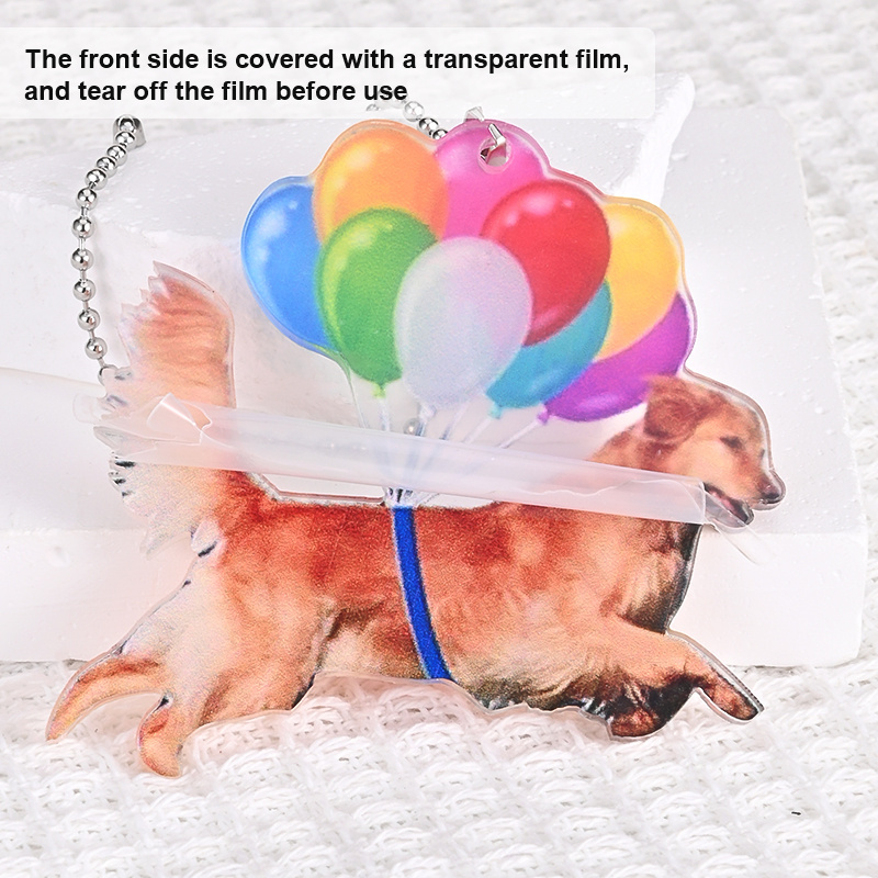 Golden Retriever Car Pendant Rearview Mirror Pendant, Colorful Balloon Dog Car Pendant Car Interior Decoration, Home Window Room Hanging