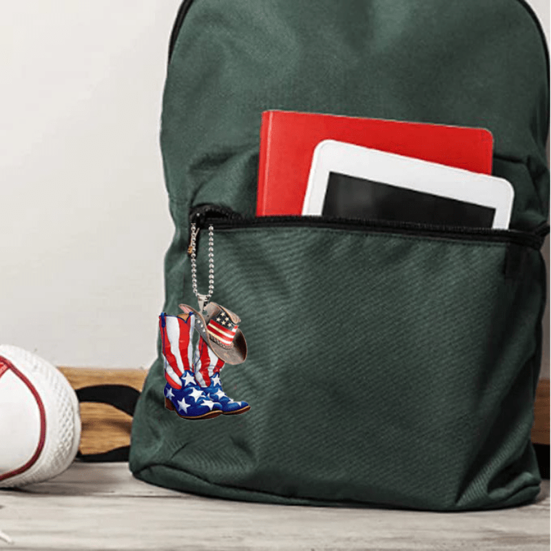 American Flag Hat Boots Pendant