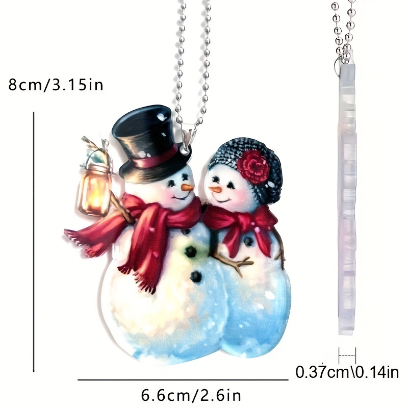 Christmas Snowman Couple Pendant