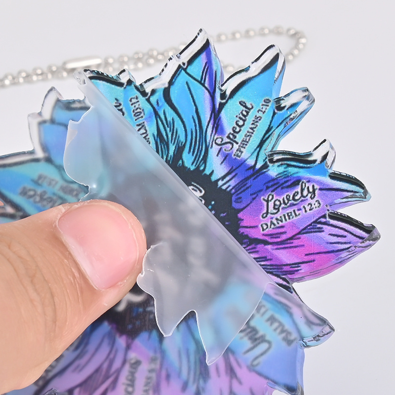 Unique Blue-Purple Daisy Pendant - Perfect Gift for Your Car, Bag, and Friends!