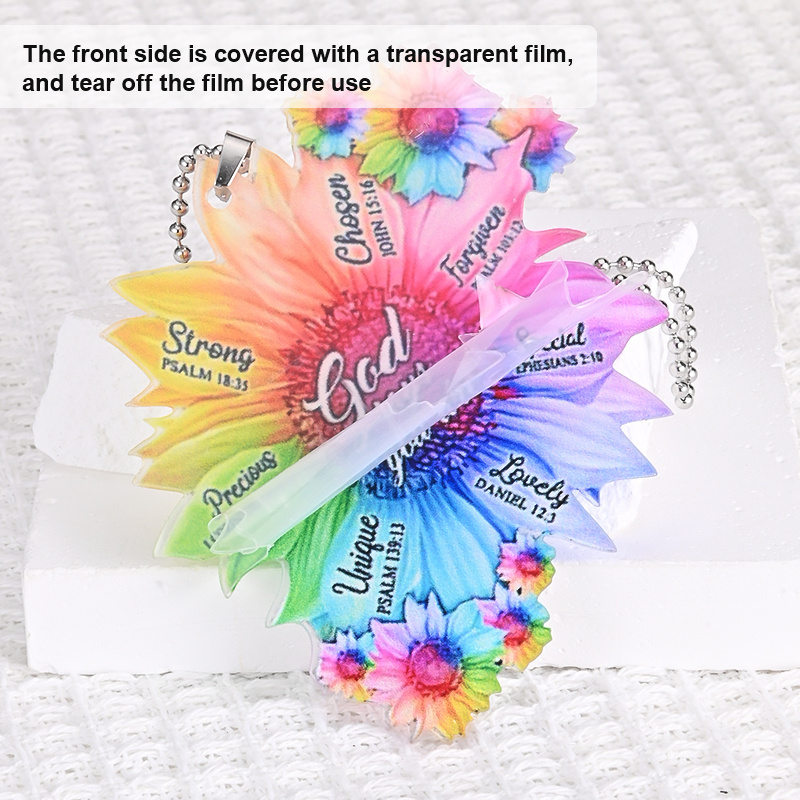 Jesus Says You're Special - Colorful Sunflower Pendant Car Rearview Mirror Decoration & Keychain Accessories Gift Bag