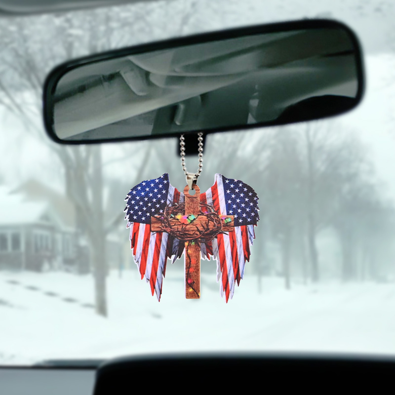 Show Your Patriotism - Creative American Flag Wing Shaped Hanging Ornament for Car, Home & More!