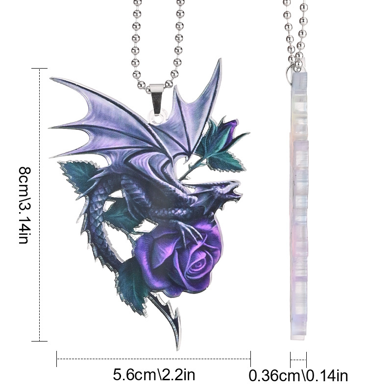 Add a Magical Touch to Your Car with a Purple Flying Dragon Car Pendant!