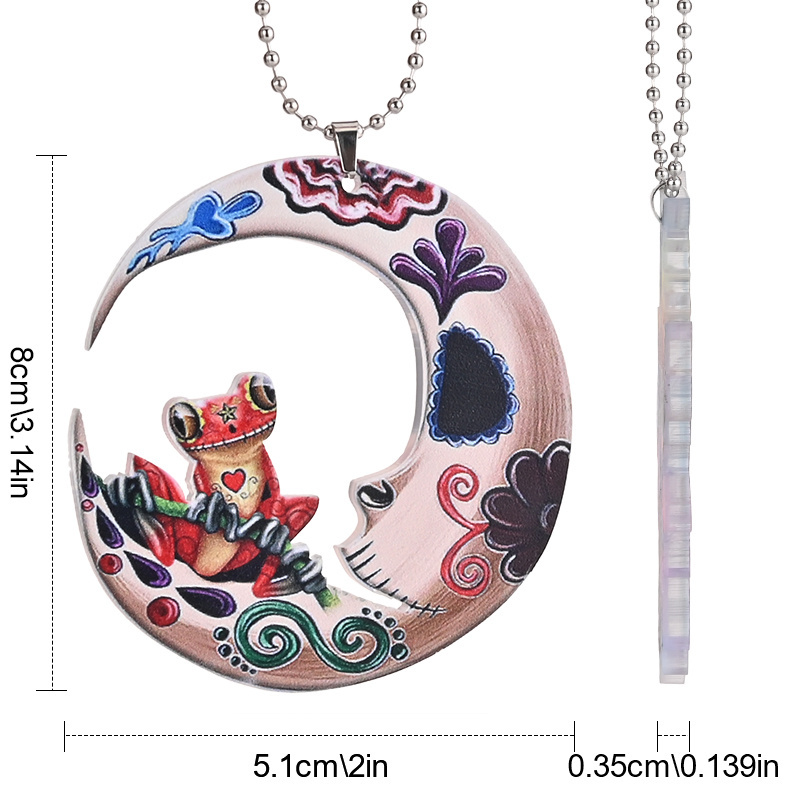 Frog Moon Tattoo Car Charm - A Unique Animal Keychain Accessory Gift!