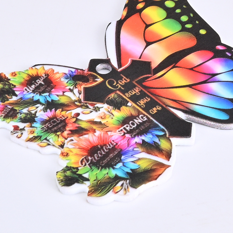 Beautiful Butterfly Cross Christian Car Rearview Mirror Accessories - Perfect Home Decor & Christmas Tree Ornament Gift!
