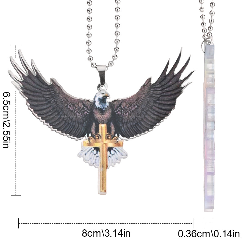 American Eagle Car Pendant - Christian Cross Interior Rearview Mirror Decoration for Your Car and Home!