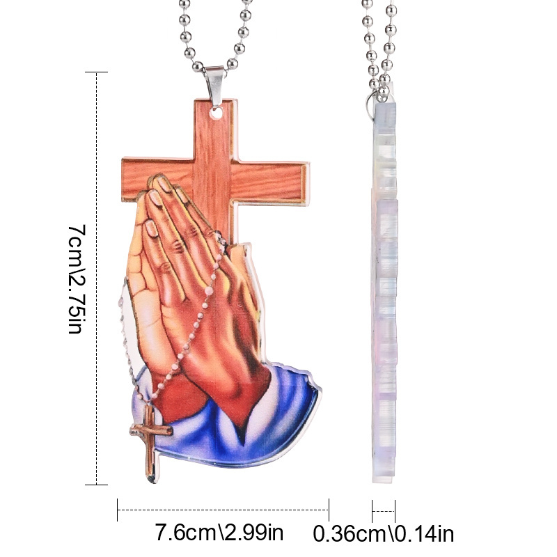 Unique Christian Cross Car Interior Rearview Mirror Pendant - Perfect for Home Wall Decoration & Car Keychain Accessories!