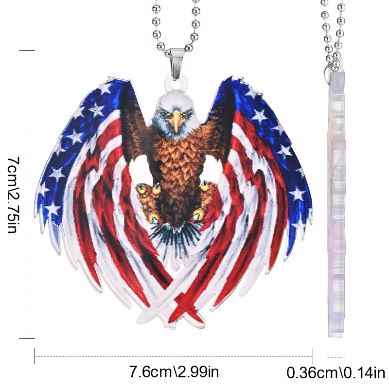 Show Your Patriotism with This Car Rear View Mirror Hanging American Flag Eagle Pendant!