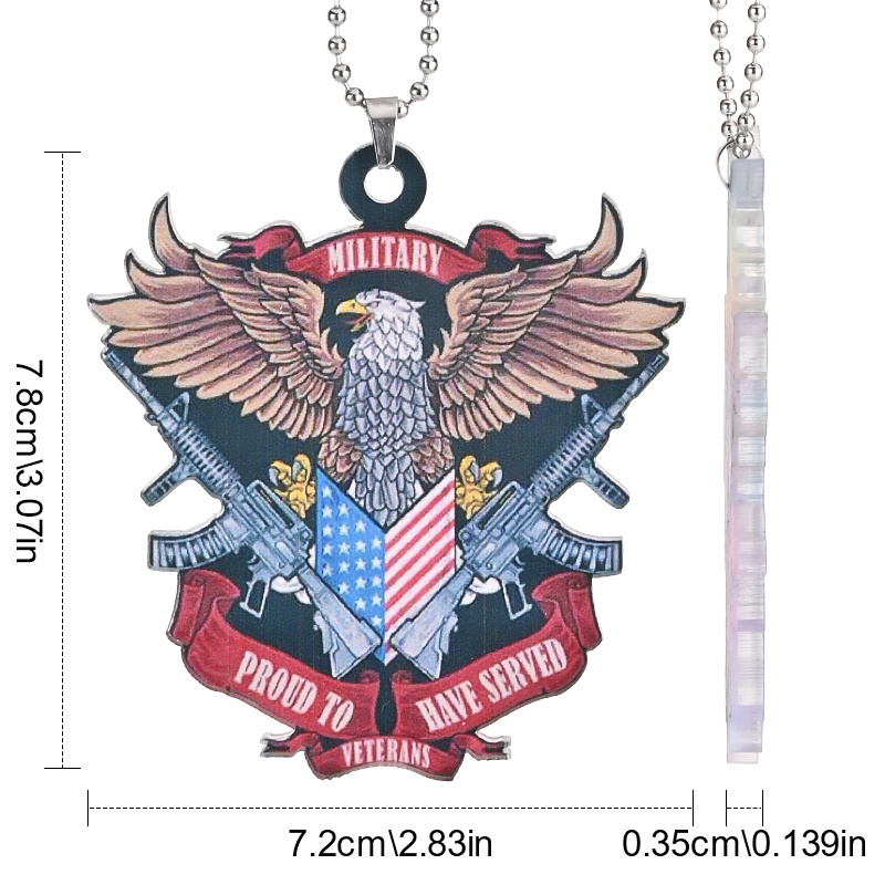 Unique Military Eagle Pendant - Perfect for Car Interior Rearview Mirror, Home Wall Decor, Car Key Chain & Bag Decoration!