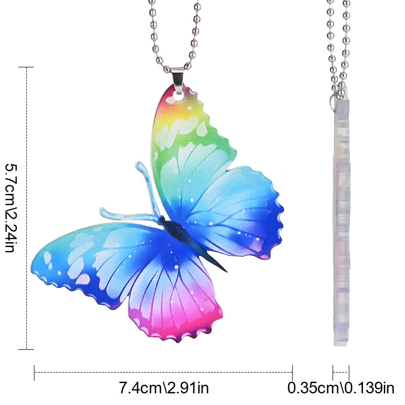 Brighten Up Your Car with this Colorful Butterfly Pendant Key Chain!