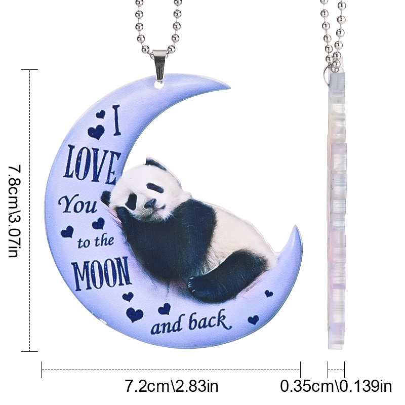 Panda Moon Car Hanging Decoration - Add Charm to Your Rear View Mirror & Windows!