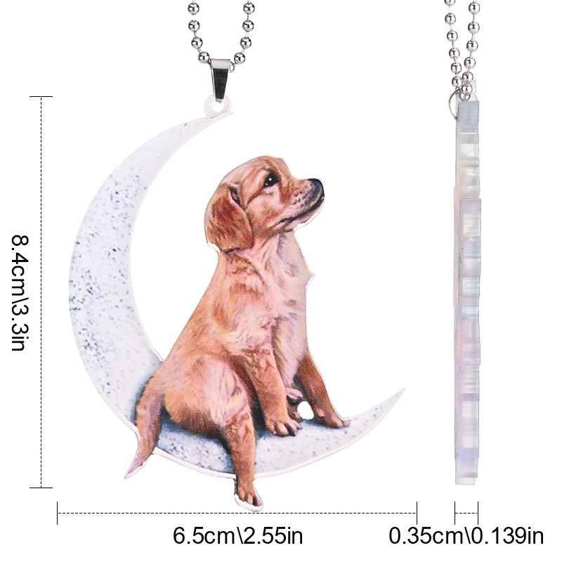 Moon Dog Car Hanging Decorative Ornament Car Pendant Interior Rear View Mirror Charm Accessories Homemade Window Decor Wall Sets Decoration