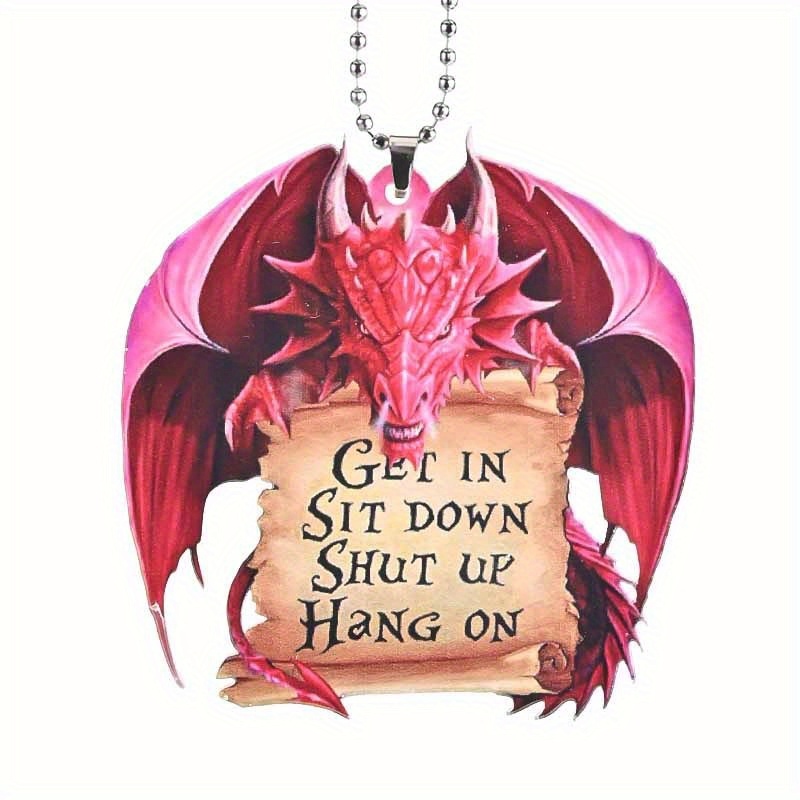 Add a Magical Touch to Your Car with this Blue Double-wing Dragon Car Hanging Ornament!