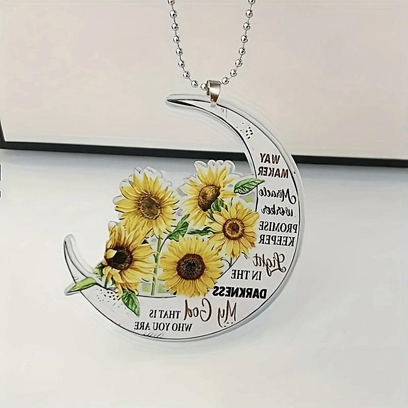 1pc Sunflower Acrylic Car Pendant: Creative Gifts for Interior Backpack Accessories, Holiday & Birthday Parties!