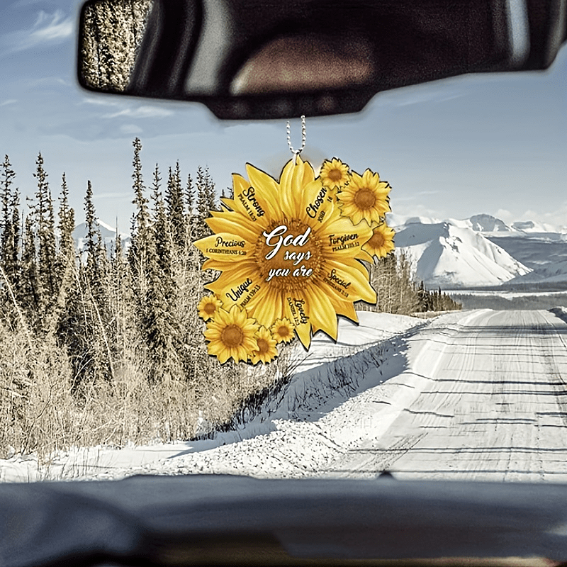 1pc Sunflower Ornament Acrylic Car Ornament Backpack Accessory Holiday Home Decoration