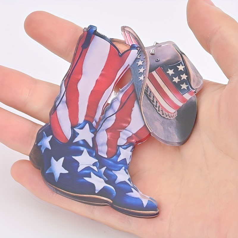 American Flag Hat Boots Pendant