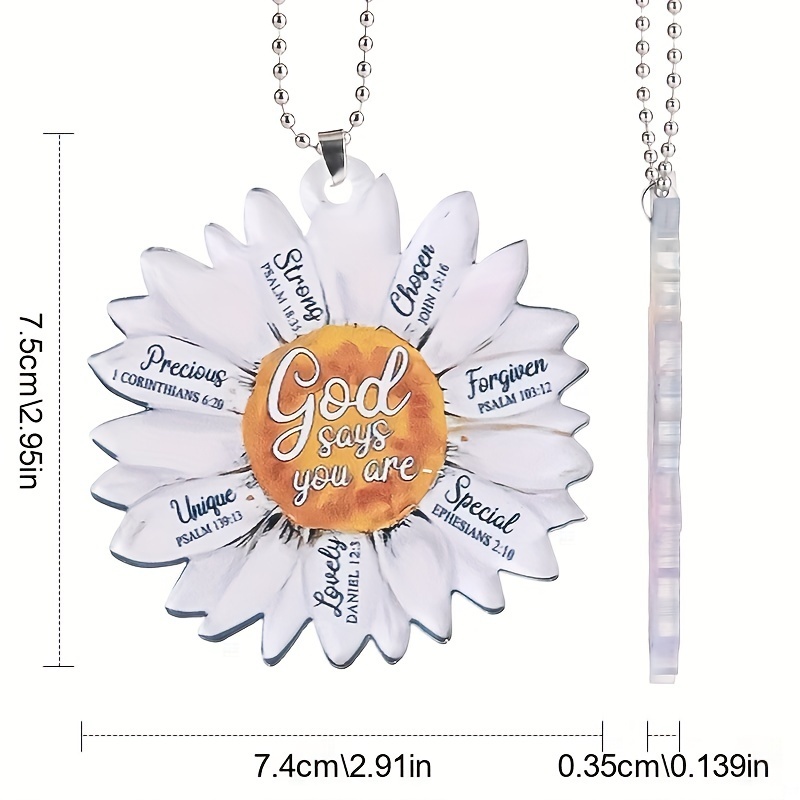 Unique White Daisy Pendant: A Perfect Gift for Your Friends & Car Interior Decor!