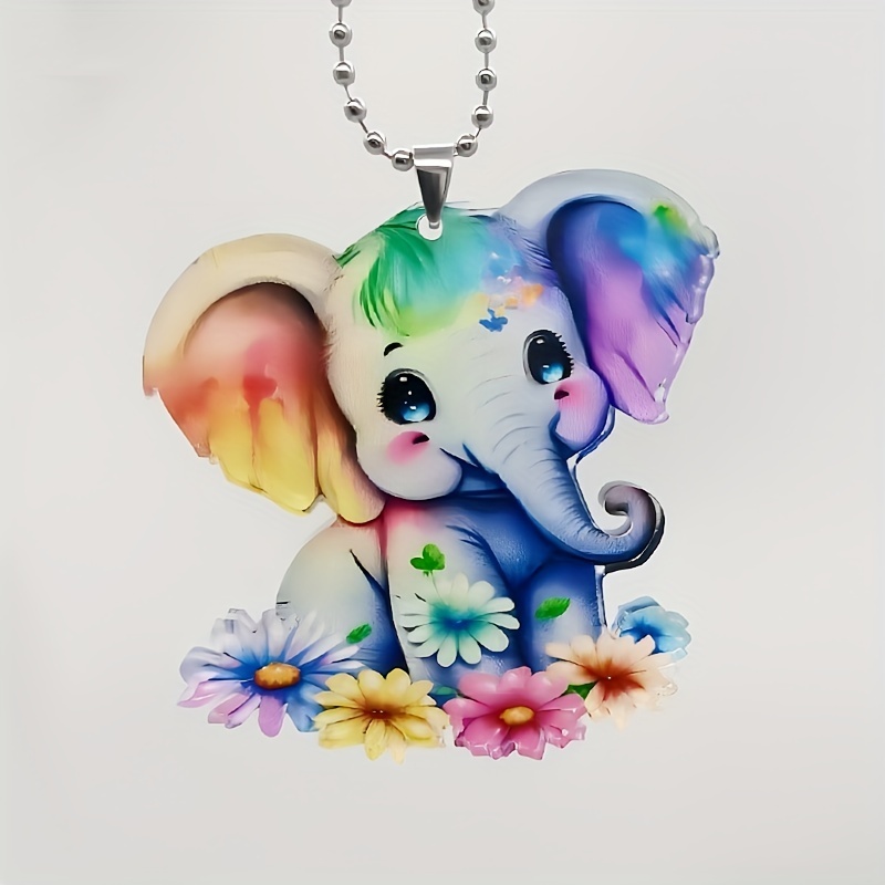 Rainbow Elephant Pendant