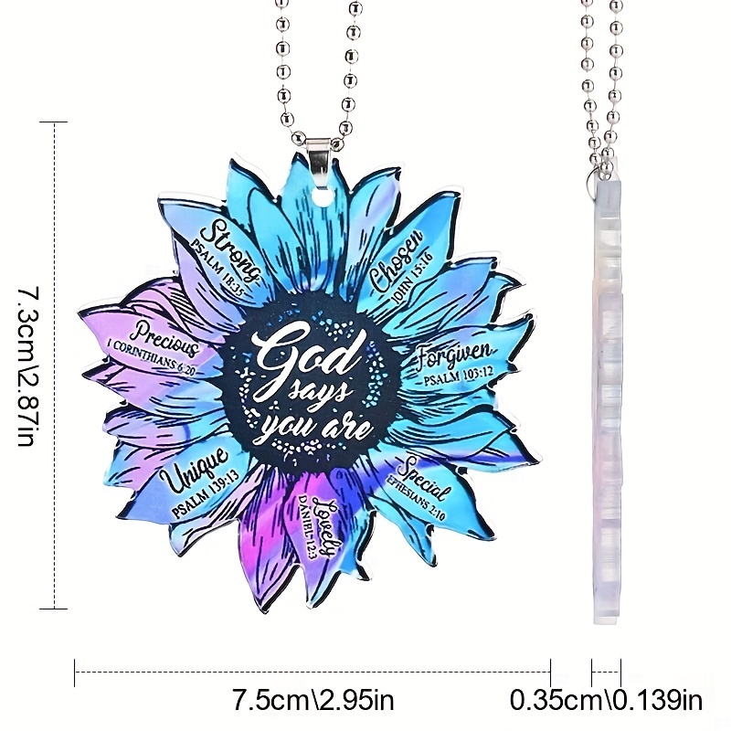 Unique Blue-Purple Daisy Pendant - Perfect Gift for Your Car, Bag, and Friends!
